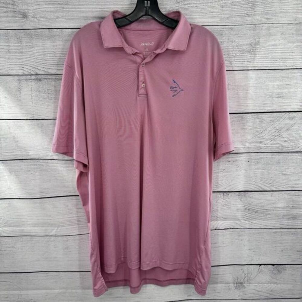Johnnie O Prep-Formance Golf Polo Shirt Stripe Pink White Striped Mens Size XL‎